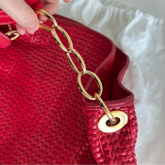 Lady Dior Soft Red Lambskin Leather Large Shopper Tote Authenticity card dustbag - Picture 6 of 13